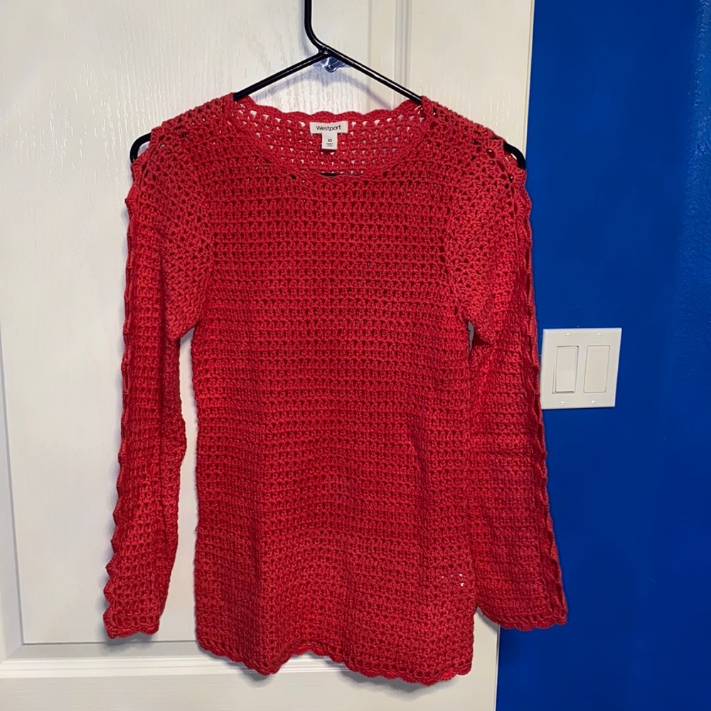 Pink crochet sweater